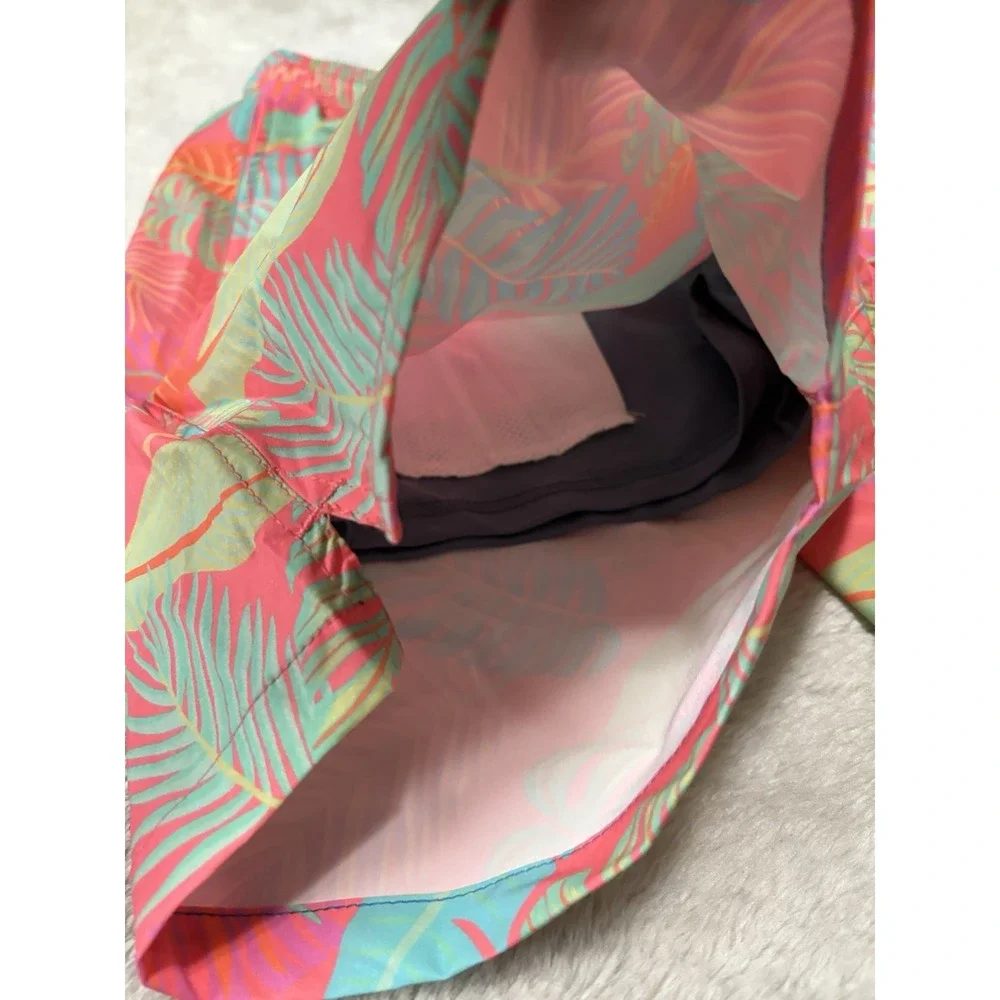 New Mugsy Mens Pink Floral Swim Shorts Size Medium Drawstrings‎ NWOT
